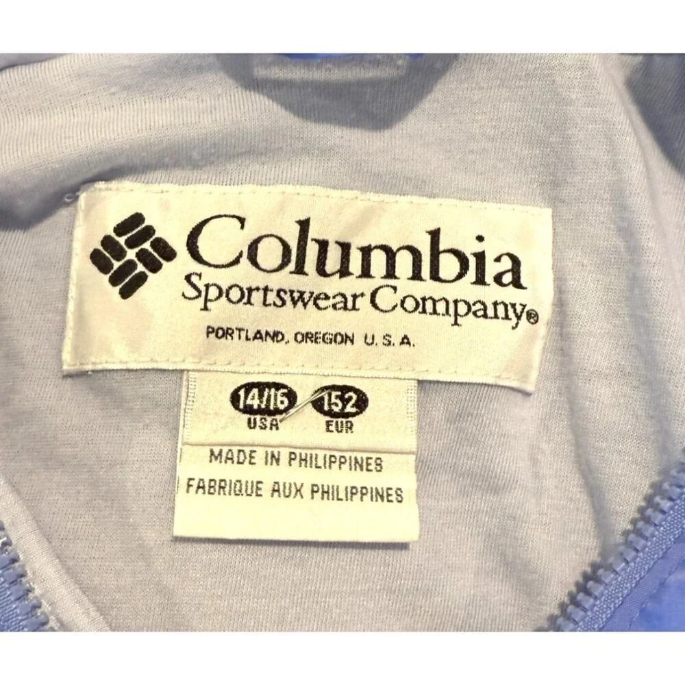 Columbia Sportswear Women's Hooded Windbreaker Jacket Tone Blue Size 14/16